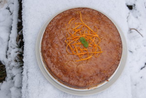 ciasto migdałowe z glazurą pomarańczową